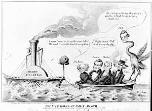 1844 - POLK & Co. GOING UP SALT RIVER.